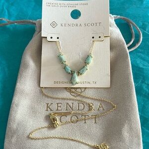 New - Kendra Scott June 14K Gold Over
/ Brass Amazonite 
Turquoise Green